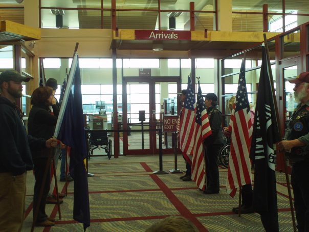 Airport With Patriot Guard
